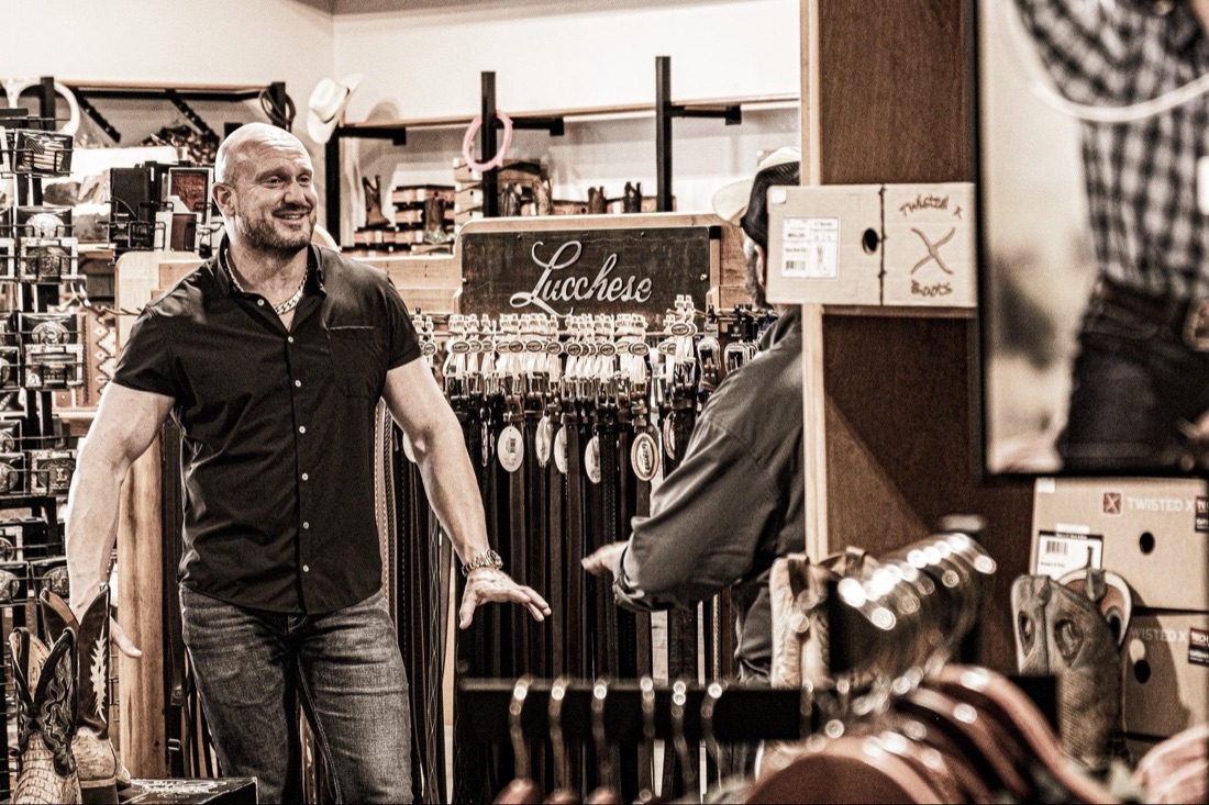 Walker working the floor of a retail outfitter